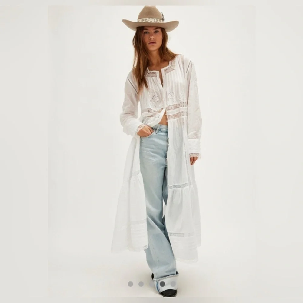 FREE PEOPLE NWT Keepsake Maxi White Top S